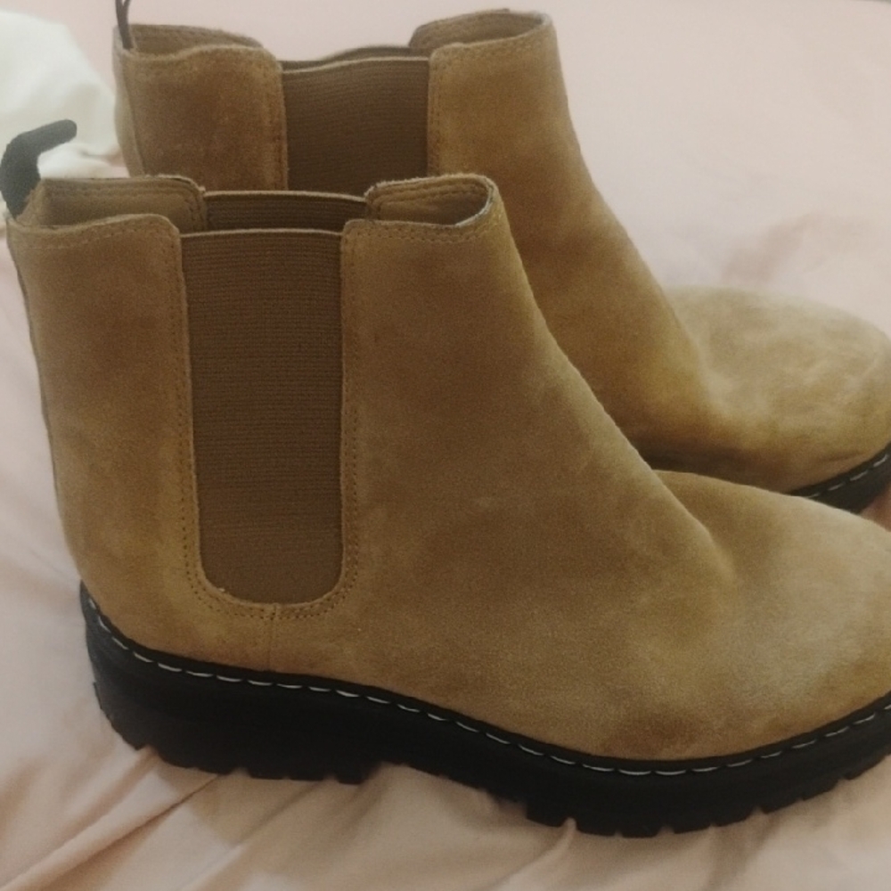 Marc Fisher Tan Suede Ankle Booties